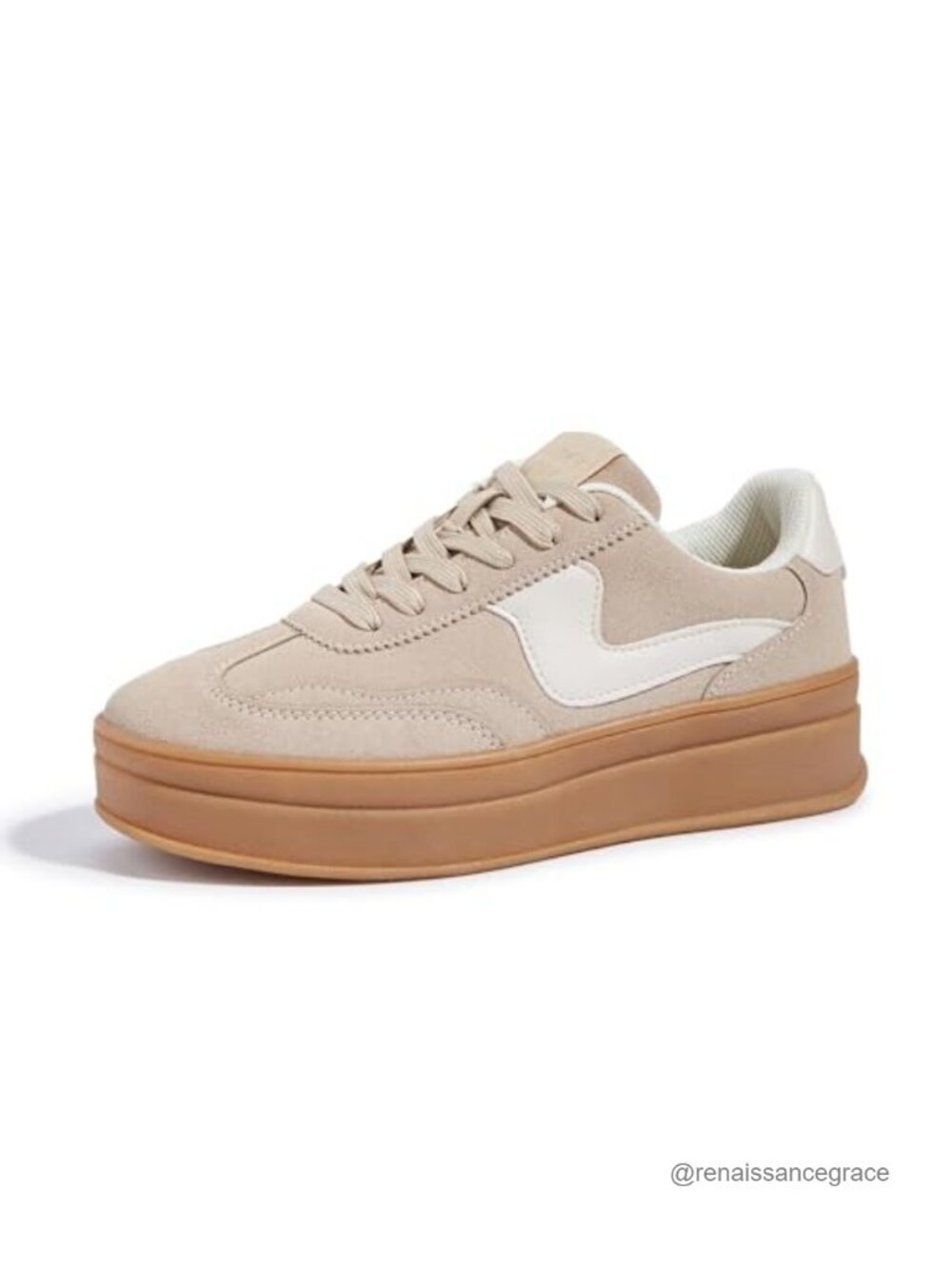 Women's Platform Fashion Sneakers Thick Sole Faux Leather Suede Walking Shoes